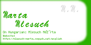 marta mlesuch business card